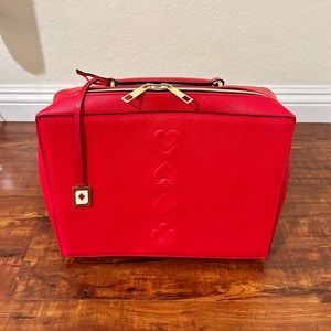 Estée Lauder Large Cometic Bag - Leather - Red